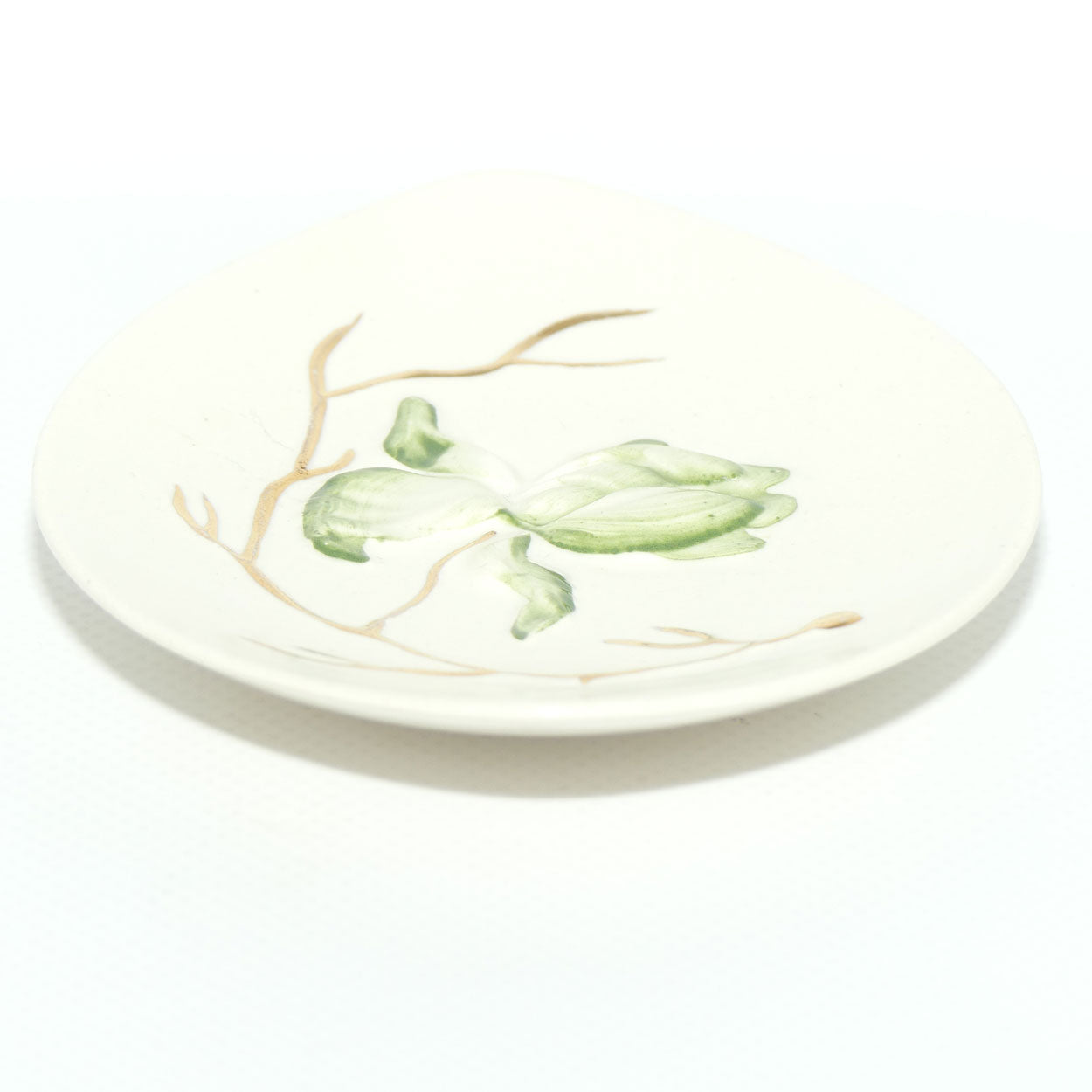 Carlton Ware Green Orchid on Ivory pattern dish | 12cm wide