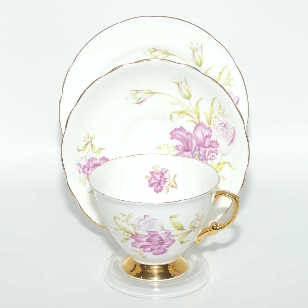 Hammersley Bone China Frilled Orchid trio