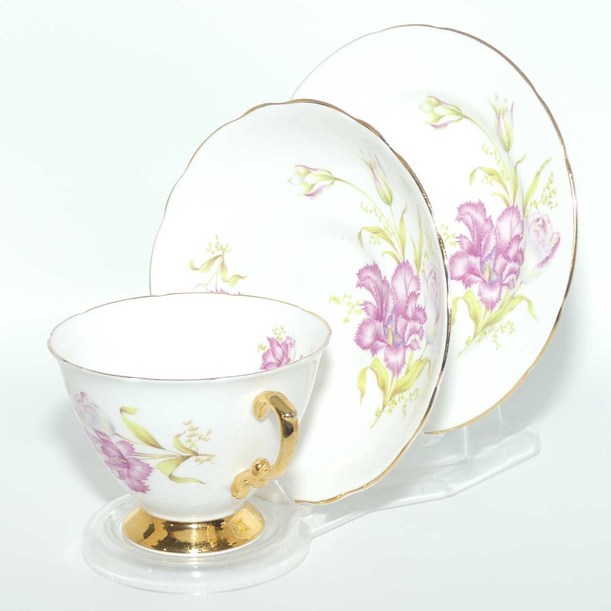 Hammersley Bone China Frilled Orchid trio