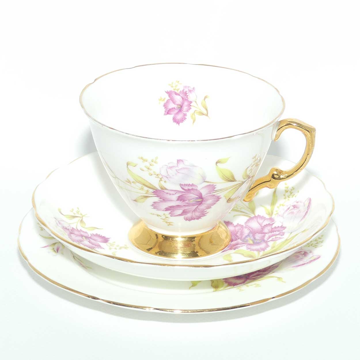 Hammersley Bone China Frilled Orchid trio