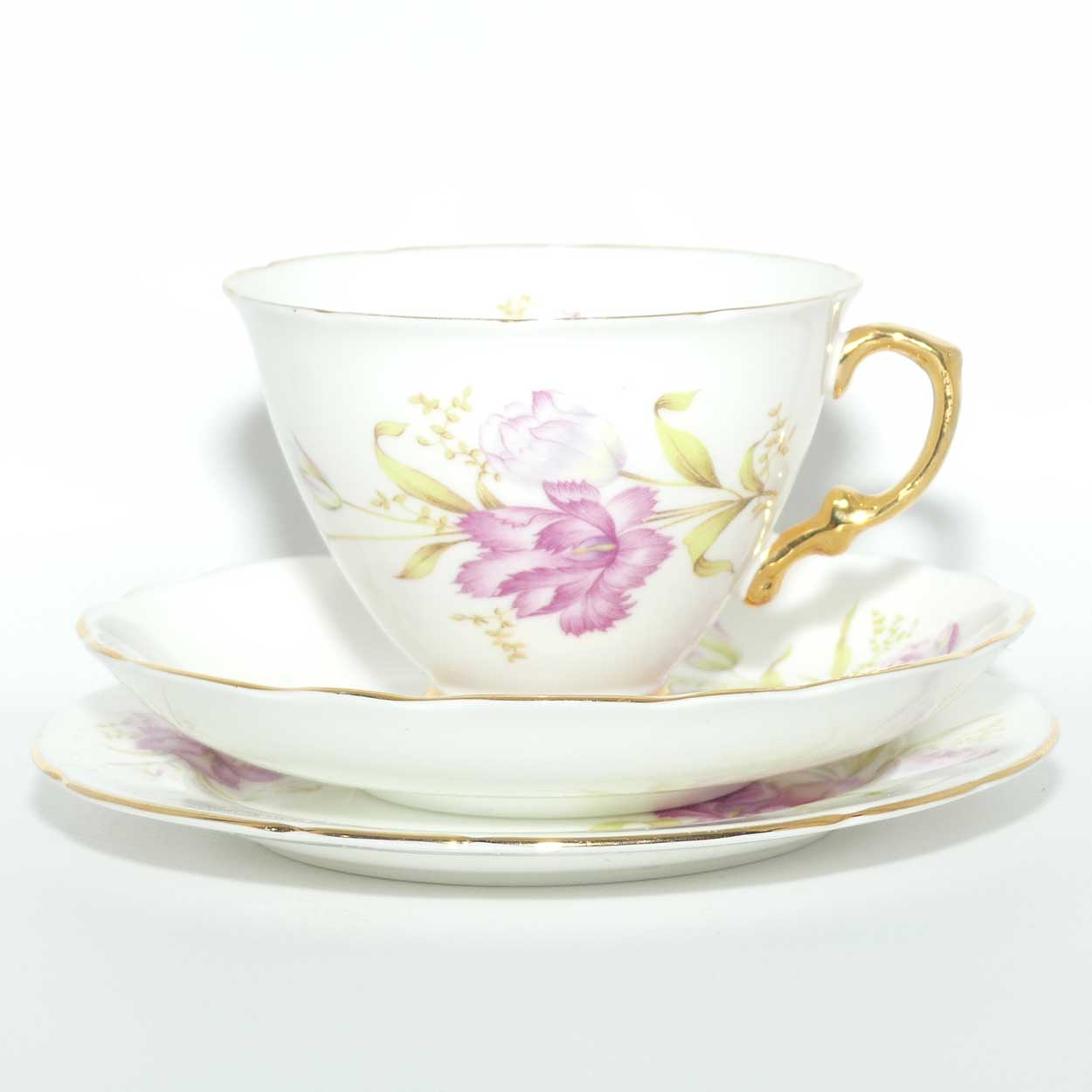Hammersley Bone China Frilled Orchid trio