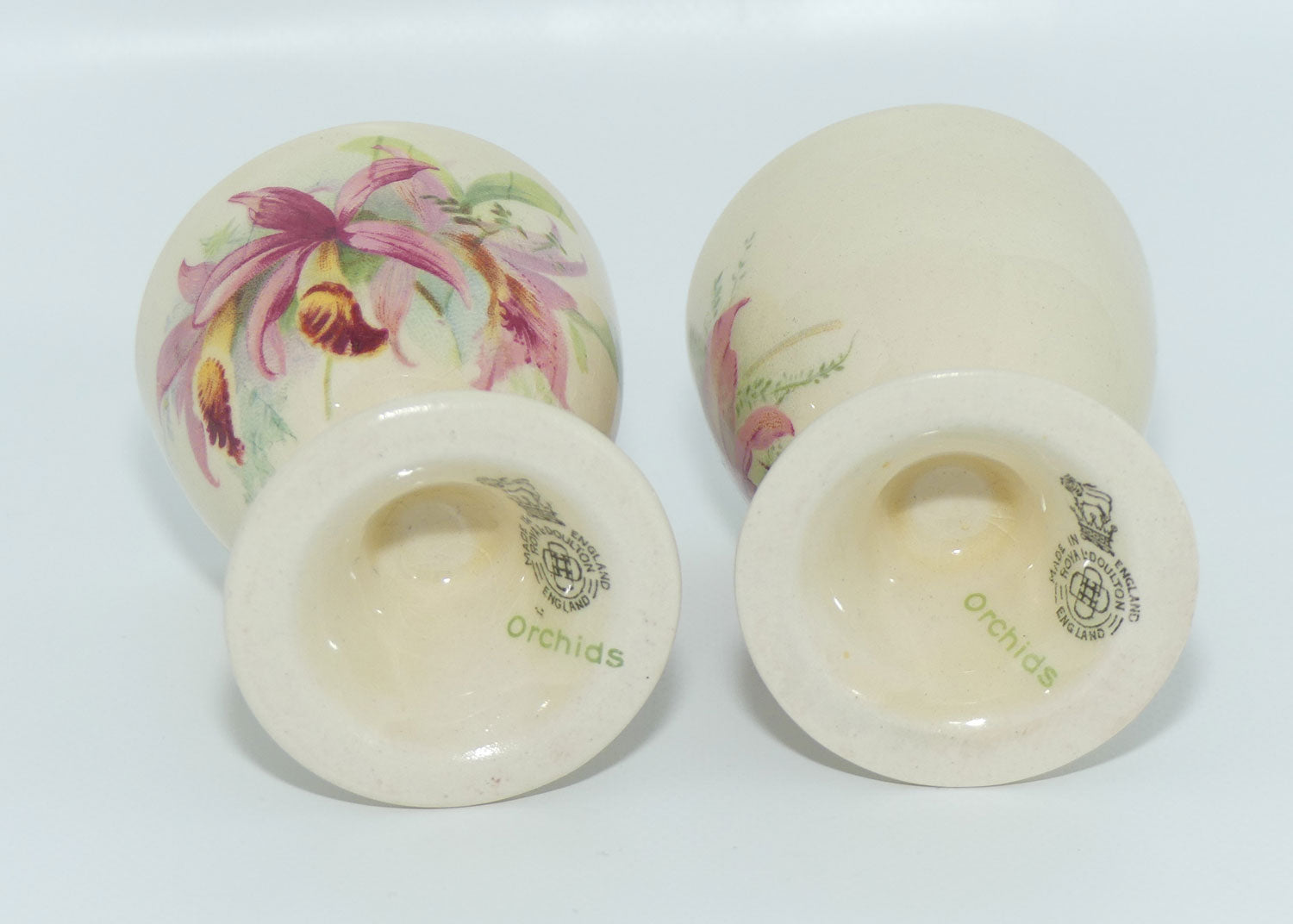 Royal Doulton Orchids pair of footed egg cups | #1