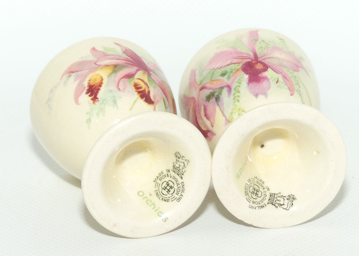 Royal Doulton Orchids pair of footed egg cups | #1