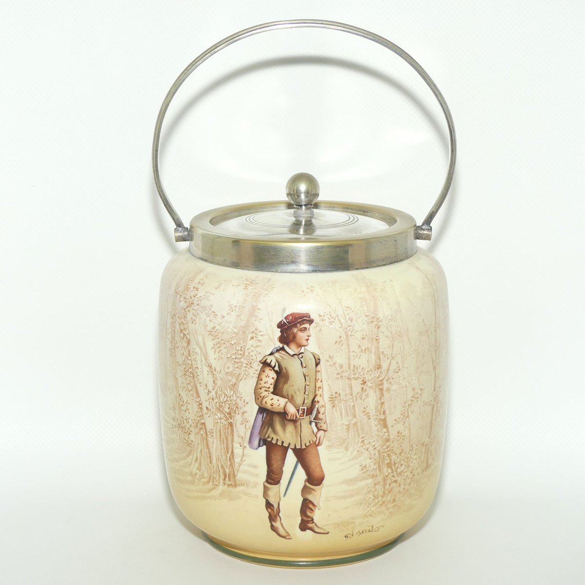 Royal Doulton Shakespearean Orlando biscuit barrel D3746