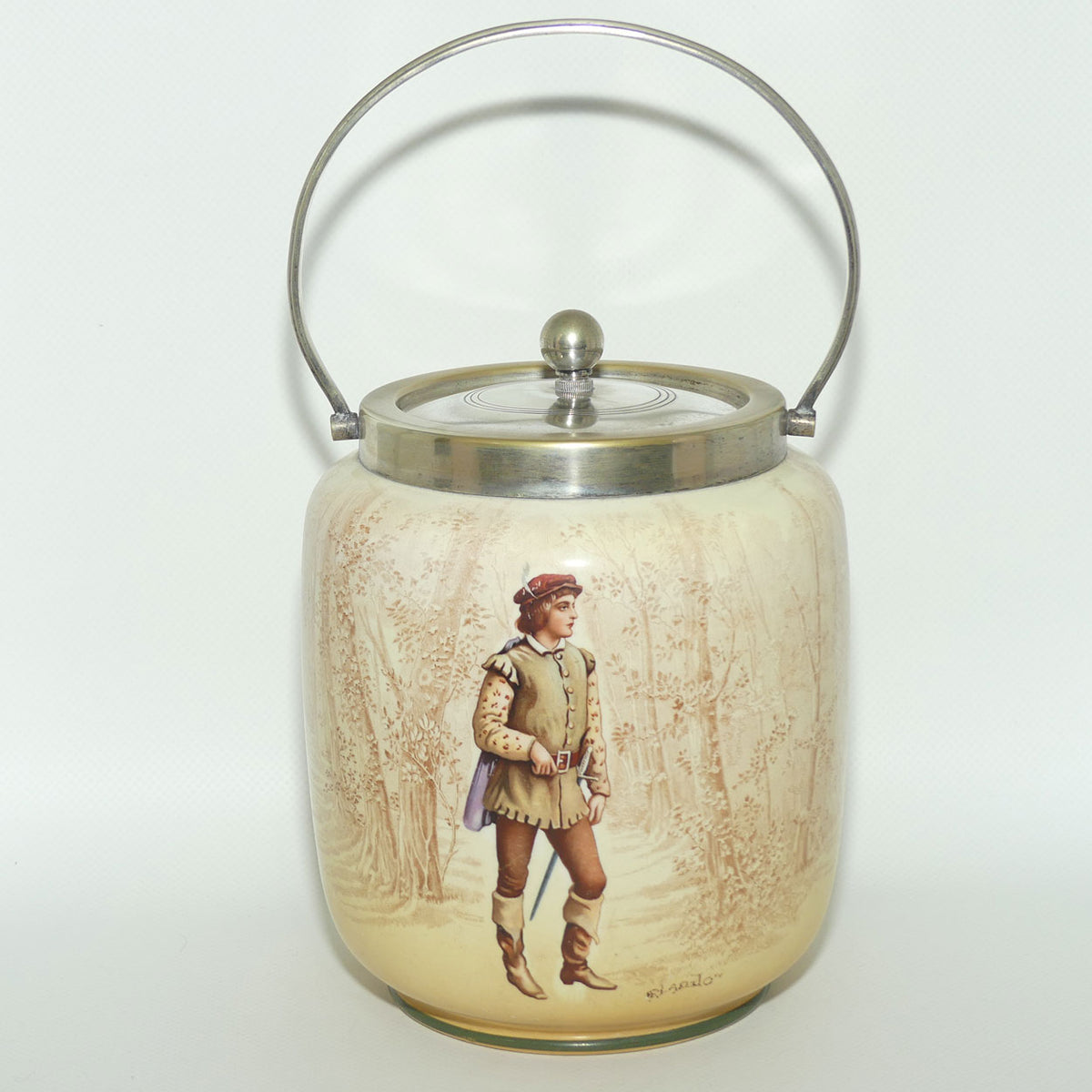 Royal Doulton Shakespearean Orlando biscuit barrel D3746