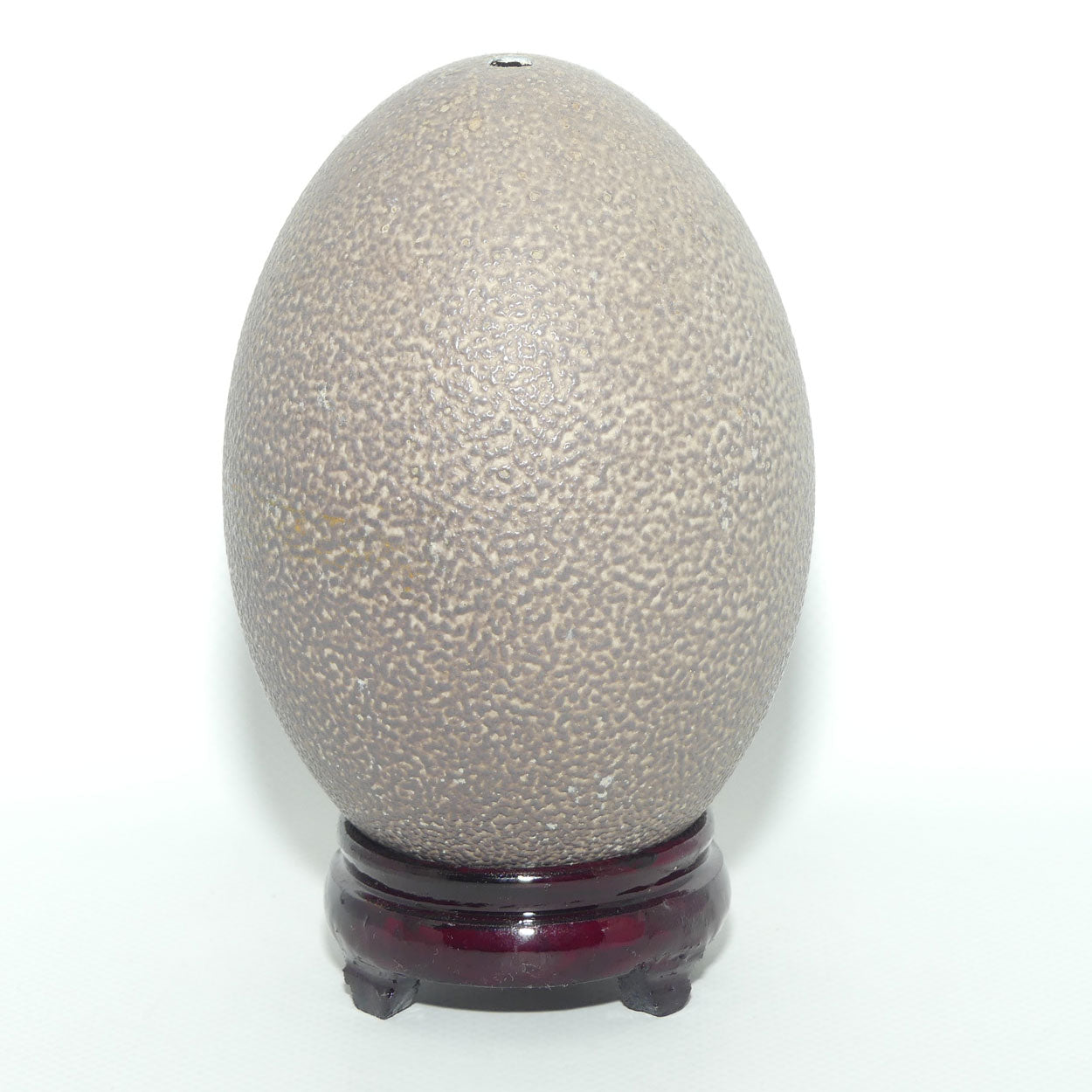 Vintage Blown Emu Egg on small Rosewood stand