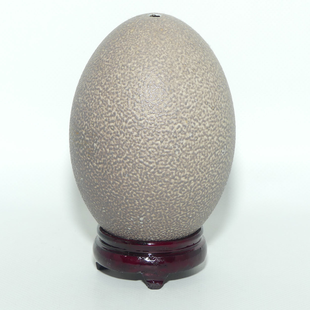 Vintage Blown Emu Egg on small Rosewood stand