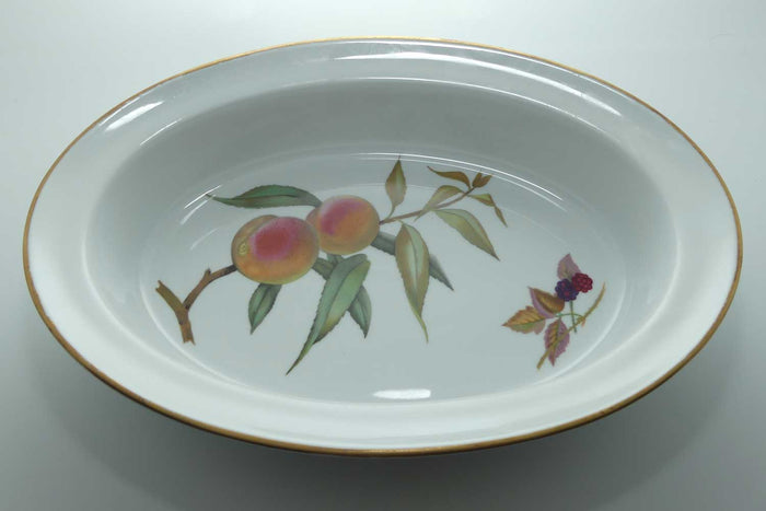 Royal Worcester Vitreous Bakeware | Evesham pattern | Gold Trim | Oval Serving dish