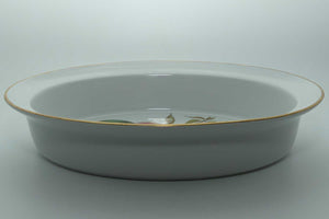 Royal Worcester Vitreous Bakeware | Evesham pattern | Gold Trim | Oval Serving dish