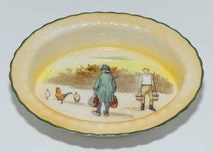 Royal Doulton Coaching Days oval dish E3804 #1 | Rare Scene | Passenger with bags and Youth with buckets