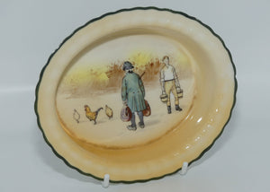 Royal Doulton Coaching Days oval dish E3804 #2 | Rare Scene | Passenger with bags and Youth with buckets