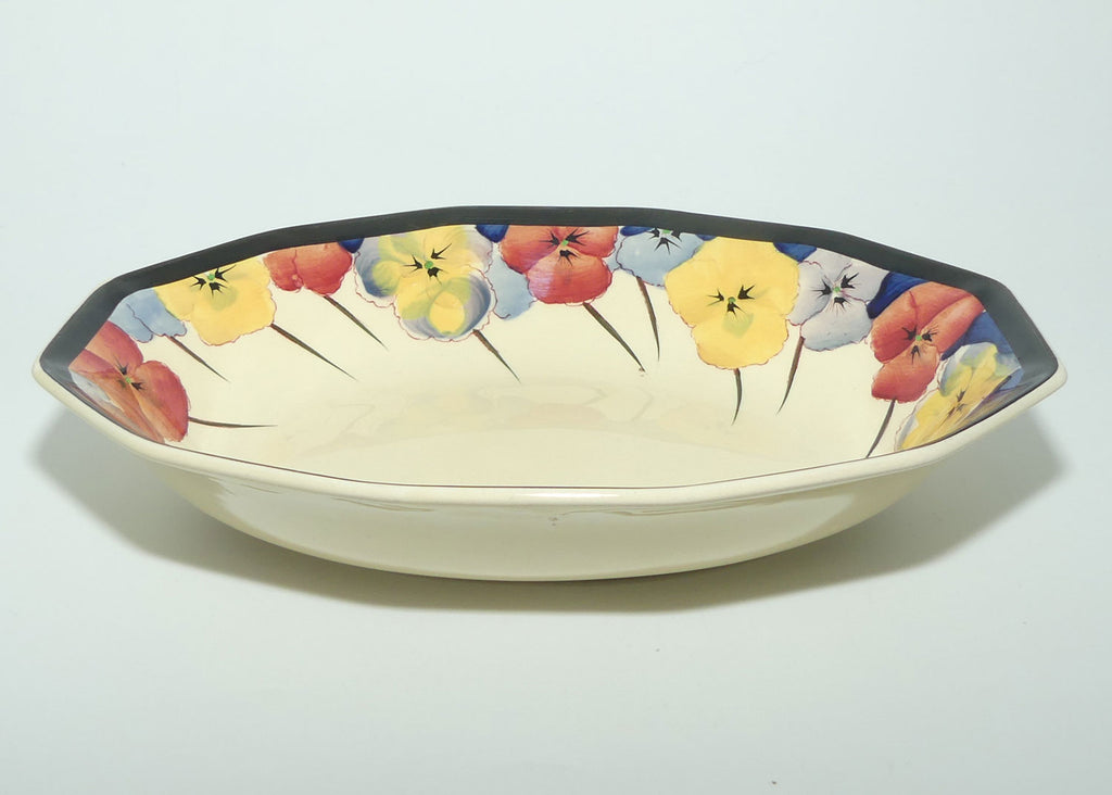 Royal Doulton Pansy with Black Border D4049 | oval fruit bowl