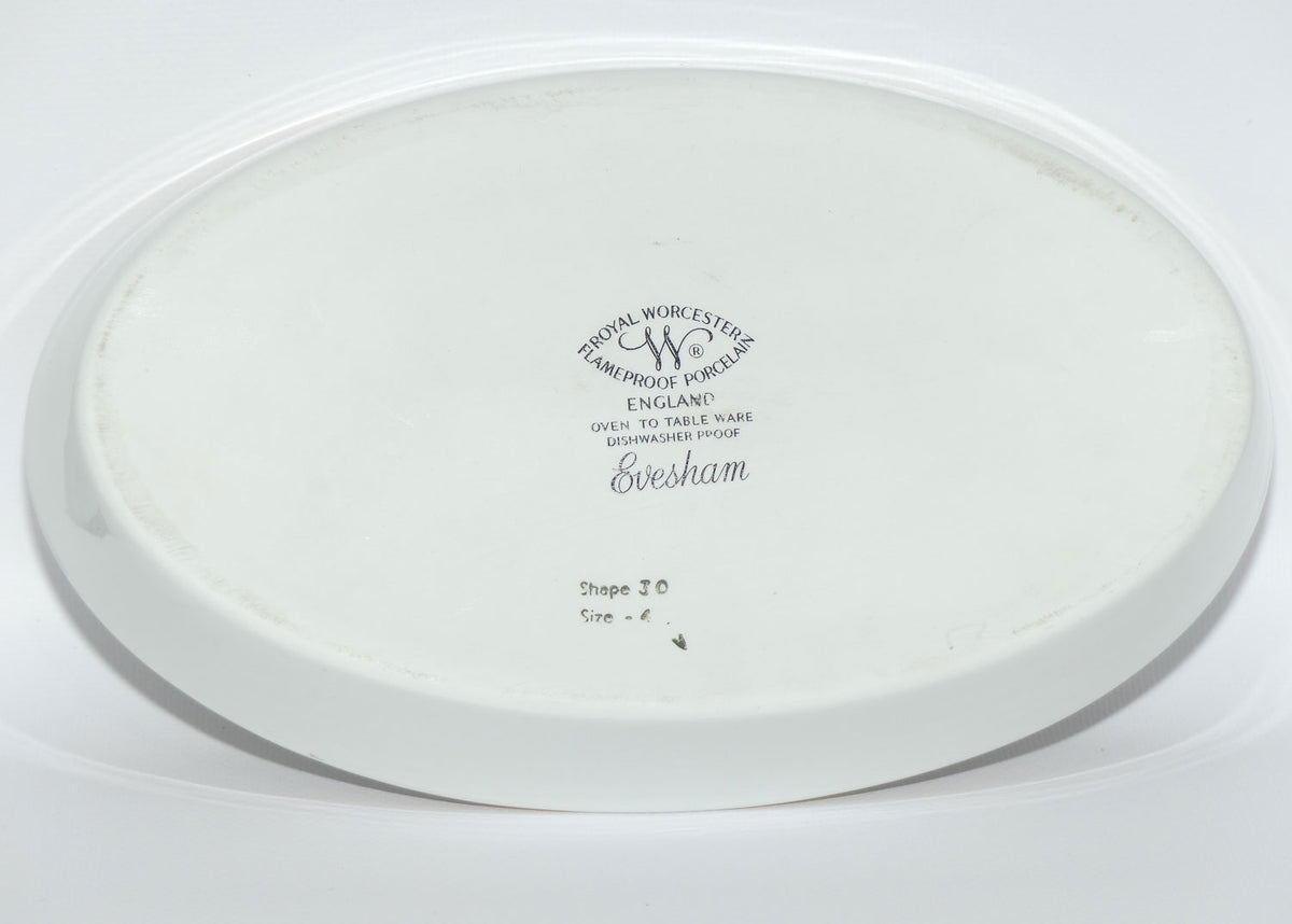 Royal Worcester Flameproof Porcelain | Evesham pattern | oval serving dish | 26cm wide