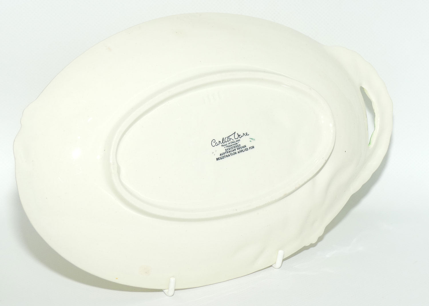 Carlton Ware Yellow Basket Weave and Flowers handled tray