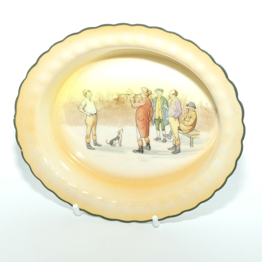 Royal Doulton Coaching Days oval dish E3804 | Rare Scene | Horn Sounding, Group of Passengers