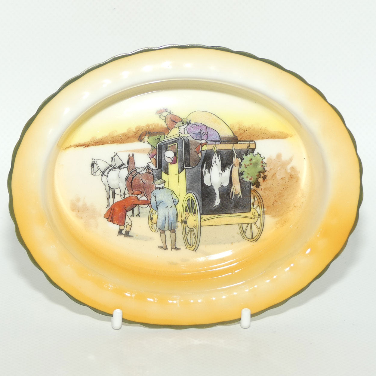 Royal Doulton Coaching Days oval dish E3804 | Tightening the Harness