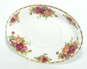 Royal Albert Bone China Old Country Roses England underplate for gravy boat | early backstamp | UK made