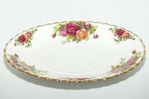 Royal Albert Bone China Old Country Roses England underplate for gravy boat | early backstamp | UK made