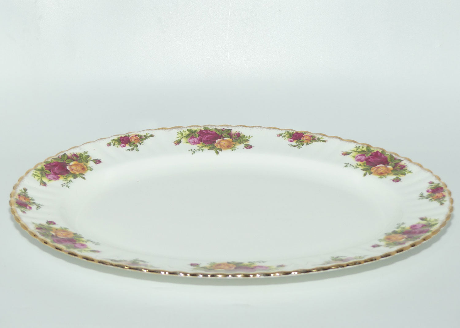 Royal Albert Bone China England Old Country Roses oval meat platter | 38cm | early backstamp |#2|