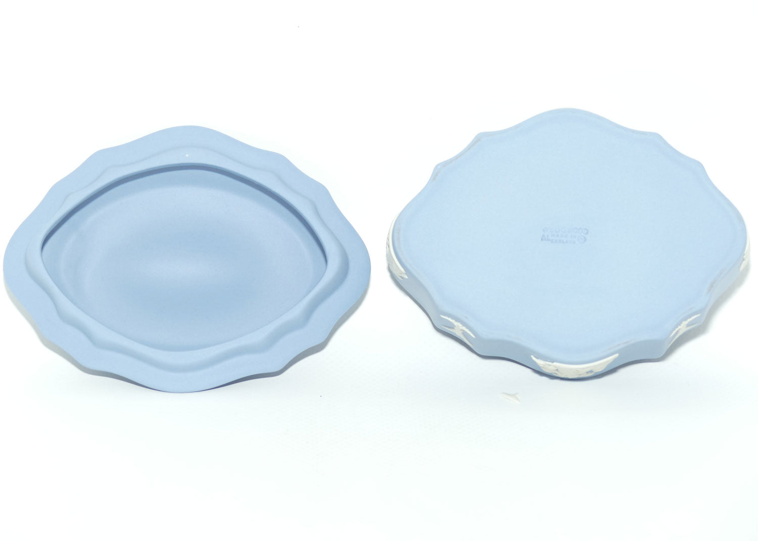 Wedgwood Jasper | White on Pale Blue | Dome top oval trinket box