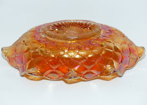 Marigold Carnival Glass Floral decorated Fluted Rim Sundae dish