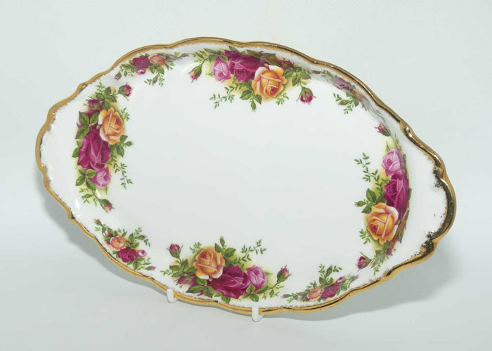 Royal Albert Bone China England Old Country Roses oval tray | large size | © 1962 Royal Albert Ltd stamp