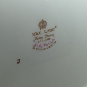 Royal Albert Bone China Lady Carlyle oval tray | © 1946 Royal Albert Ltd stamp