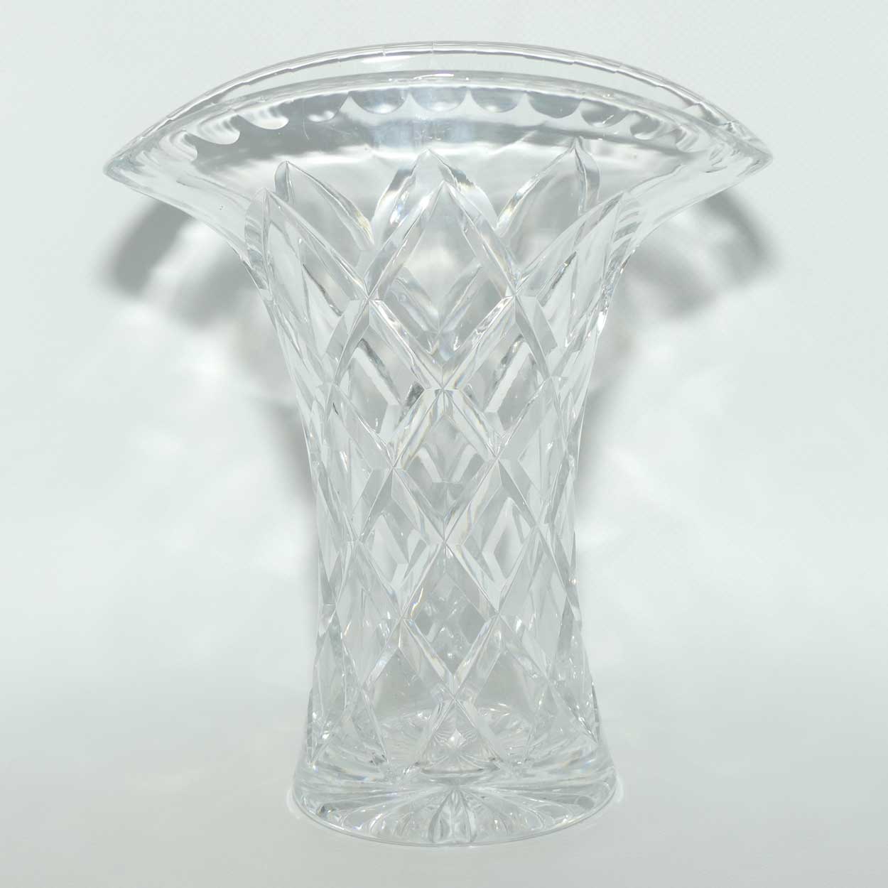 Diamond Cut Crystal wide mouth vase