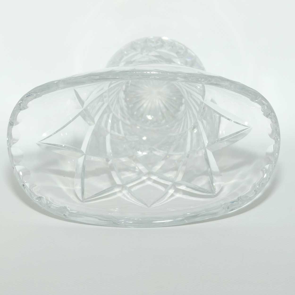 Diamond Cut Crystal wide mouth vase
