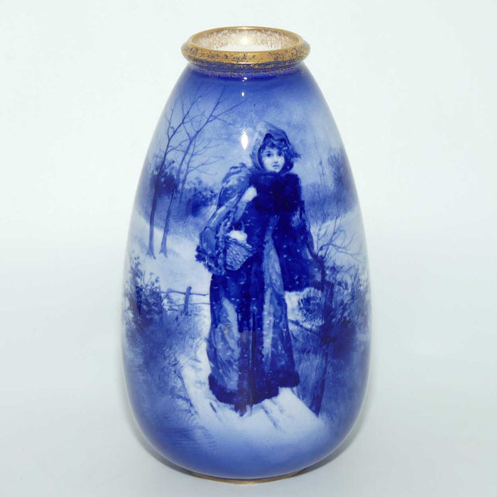 Royal Doulton Blue Children ovoid vase (Woman in Snowstorm)