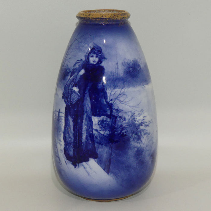 Royal Doulton Blue Children ovoid vase (Woman in Snowstorm)