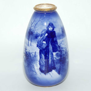 Royal Doulton Blue Children ovoid vase (Woman in Snowstorm)