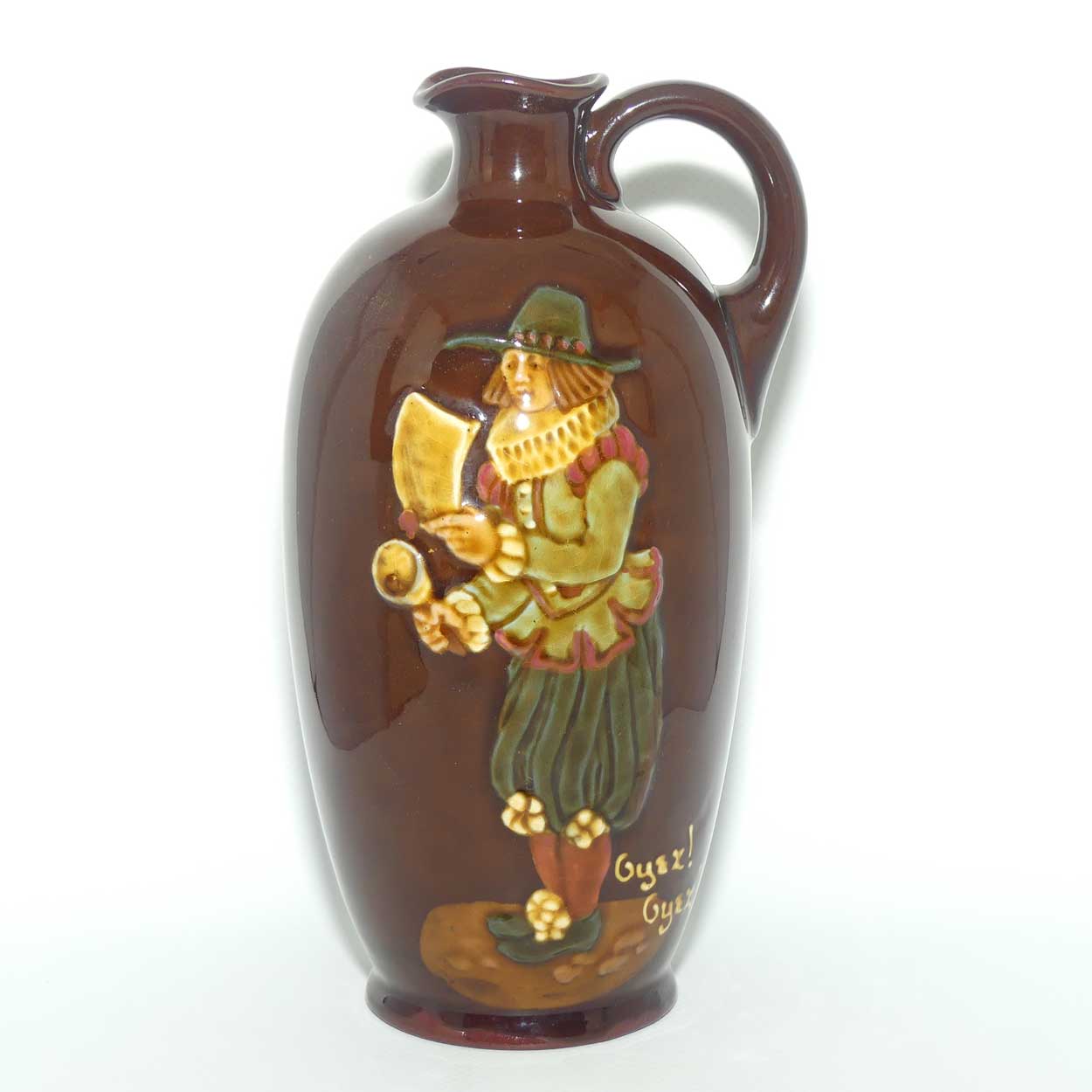 Royal Doulton Kingsware Oyez Oyez teardrop shape flask | Dewar's Whisky