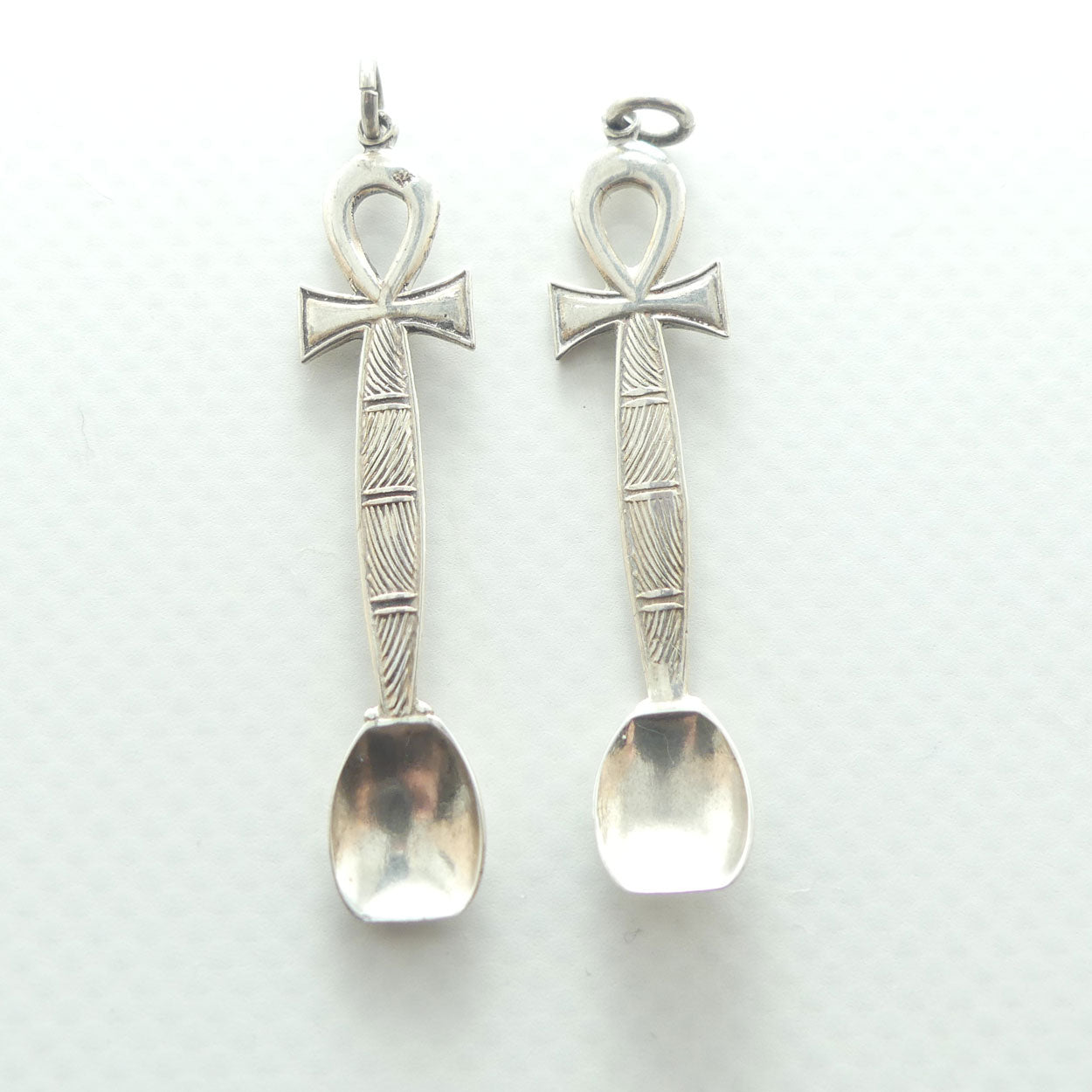 Pair of Egyptian Silver Ankh spoons | perfect as pendants