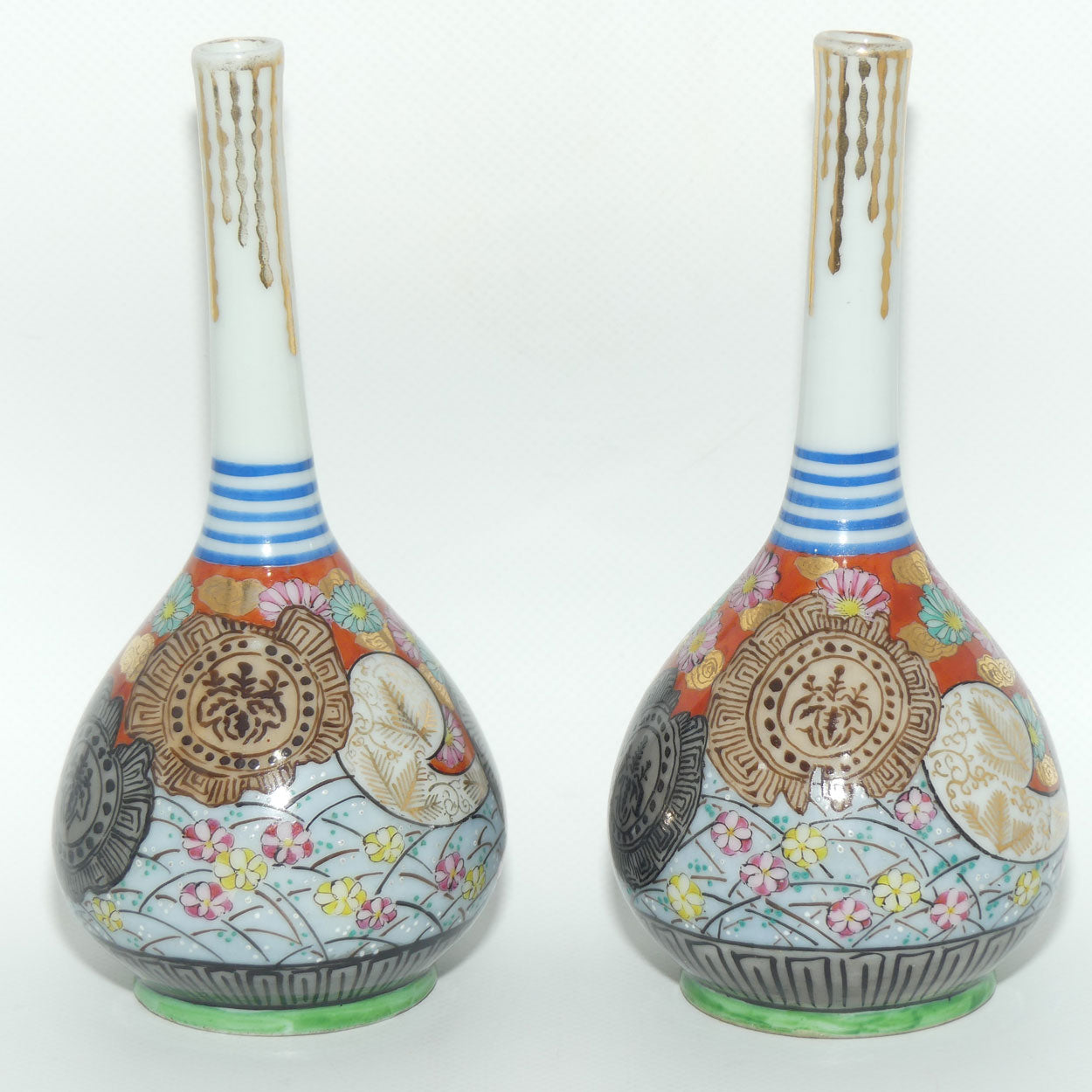 Pair of Oriental Bottle specimen vases