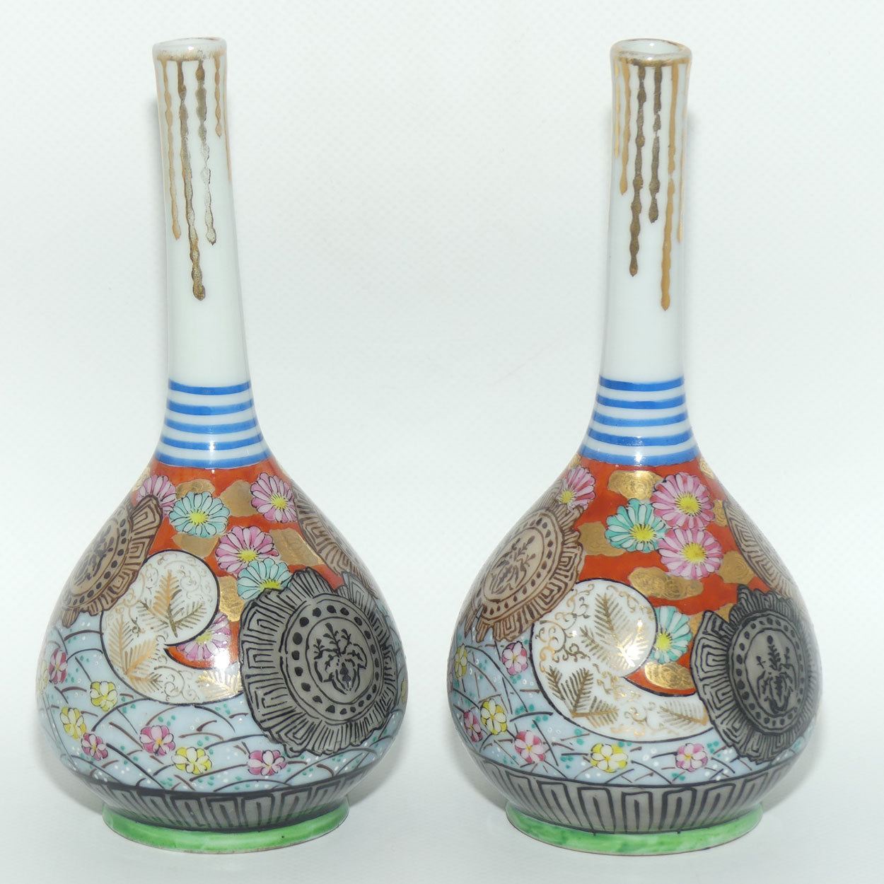Pair of Oriental Bottle specimen vases