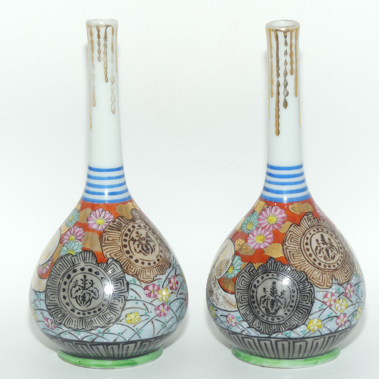 Pair of Oriental Bottle specimen vases