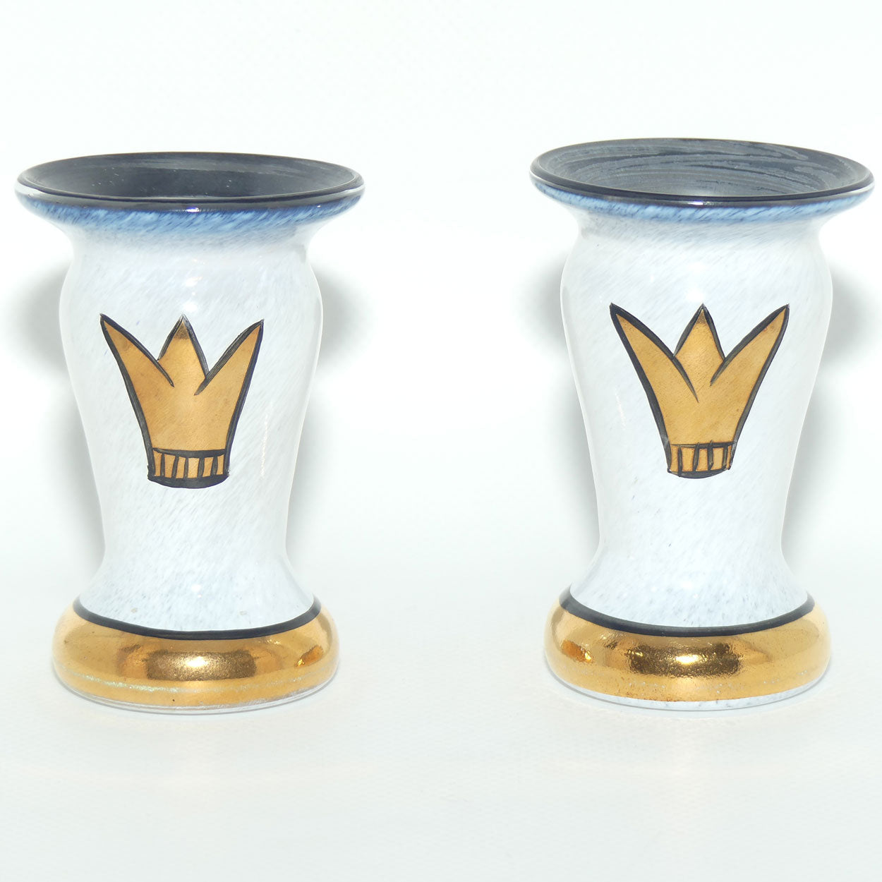 Kosta Boda Sweden Gold Tulip pair of mini vases | signed by Ulrica Hydman-Vallien