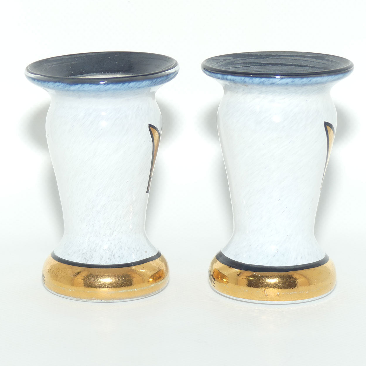 Kosta Boda Sweden Gold Tulip pair of mini vases | signed by Ulrica Hydman-Vallien