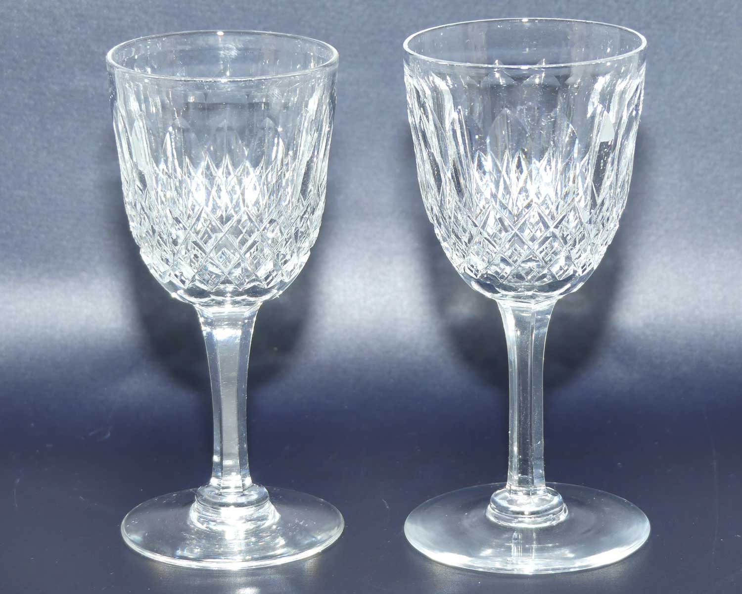 Pair of Webb Crystal fancy facetted liqueur glasses