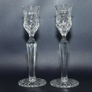 Pair of Fine hexagonal column Crystal candlesticks