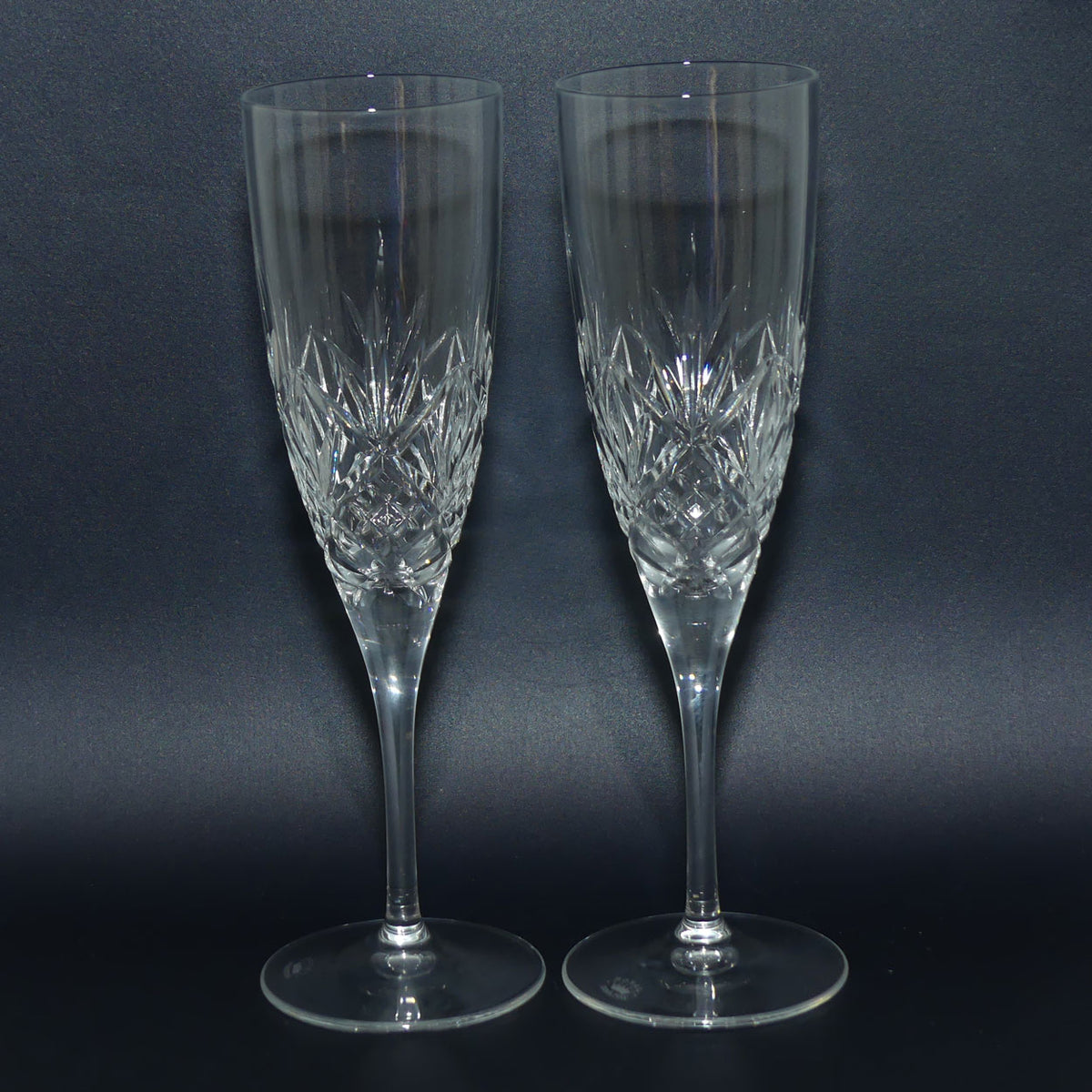 Royal Doulton Crystal Hellene pattern | Pair of Flutes | 125ml | boxed
