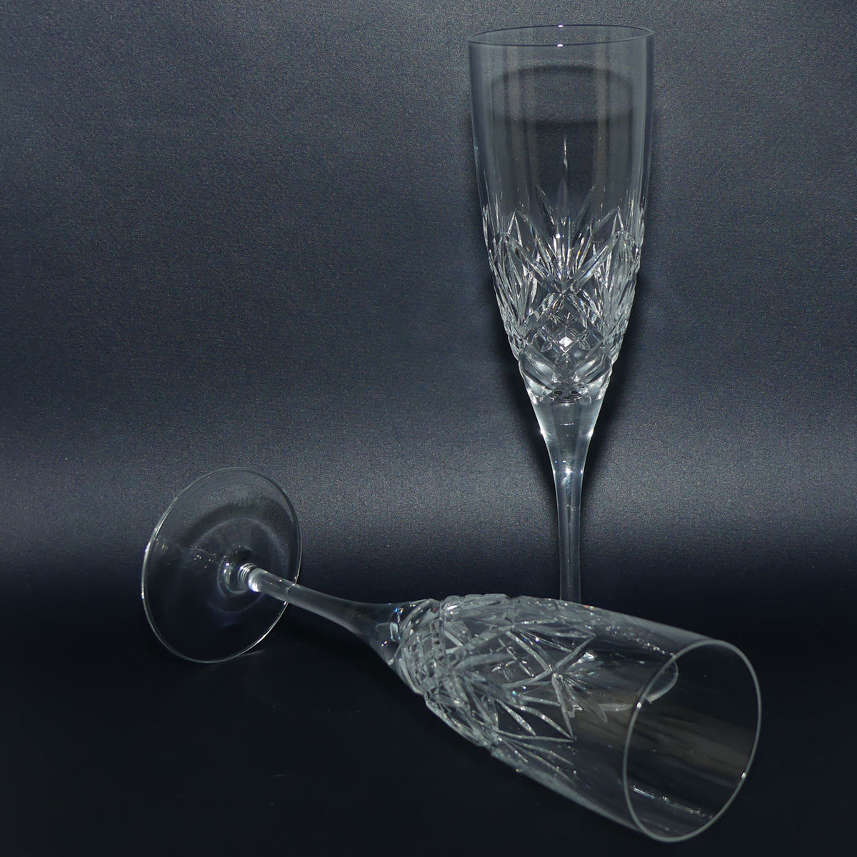 Royal Doulton Crystal Hellene pattern | Pair of Flutes | 125ml | boxed
