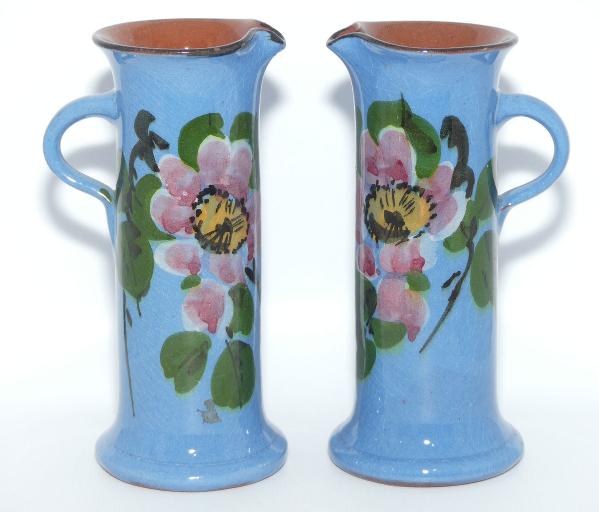 Torquay Ware | Motto Ware | Pair of Blue Floral decorated jugs
