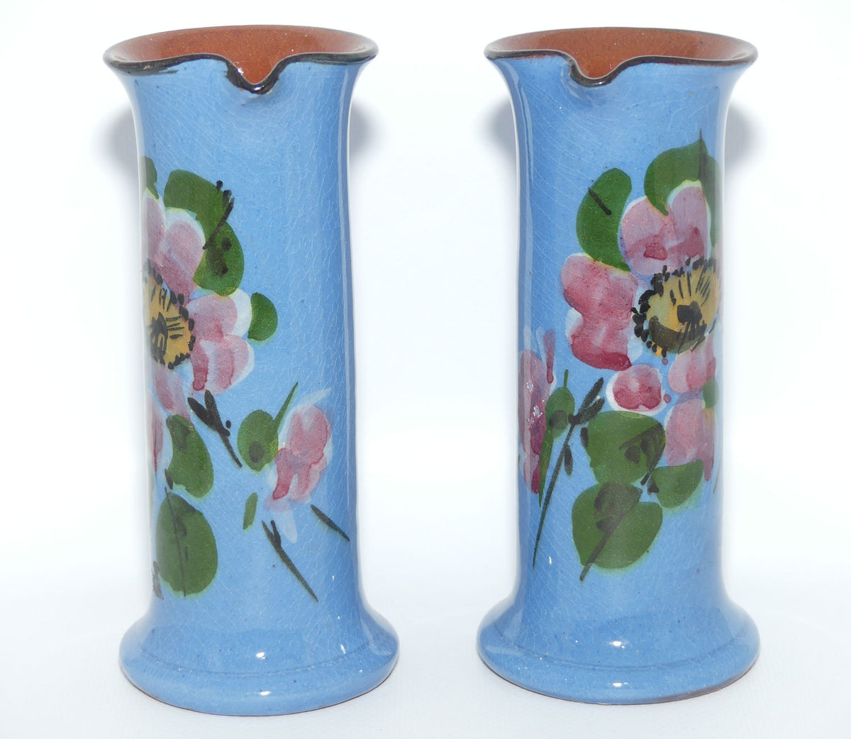 Torquay Ware | Motto Ware | Pair of Blue Floral decorated jugs