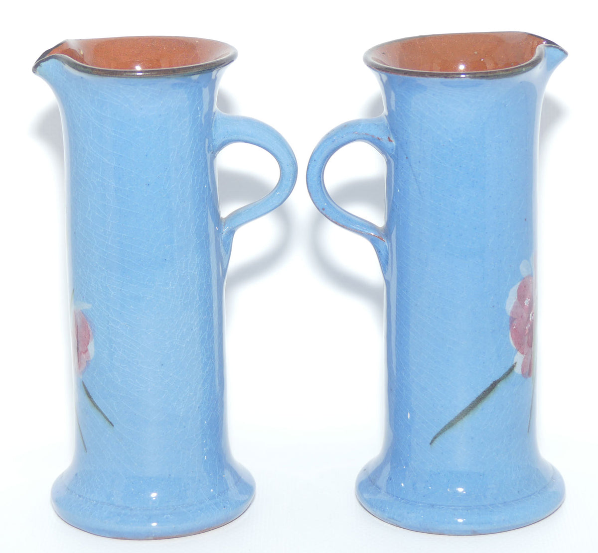 Torquay Ware | Motto Ware | Pair of Blue Floral decorated jugs