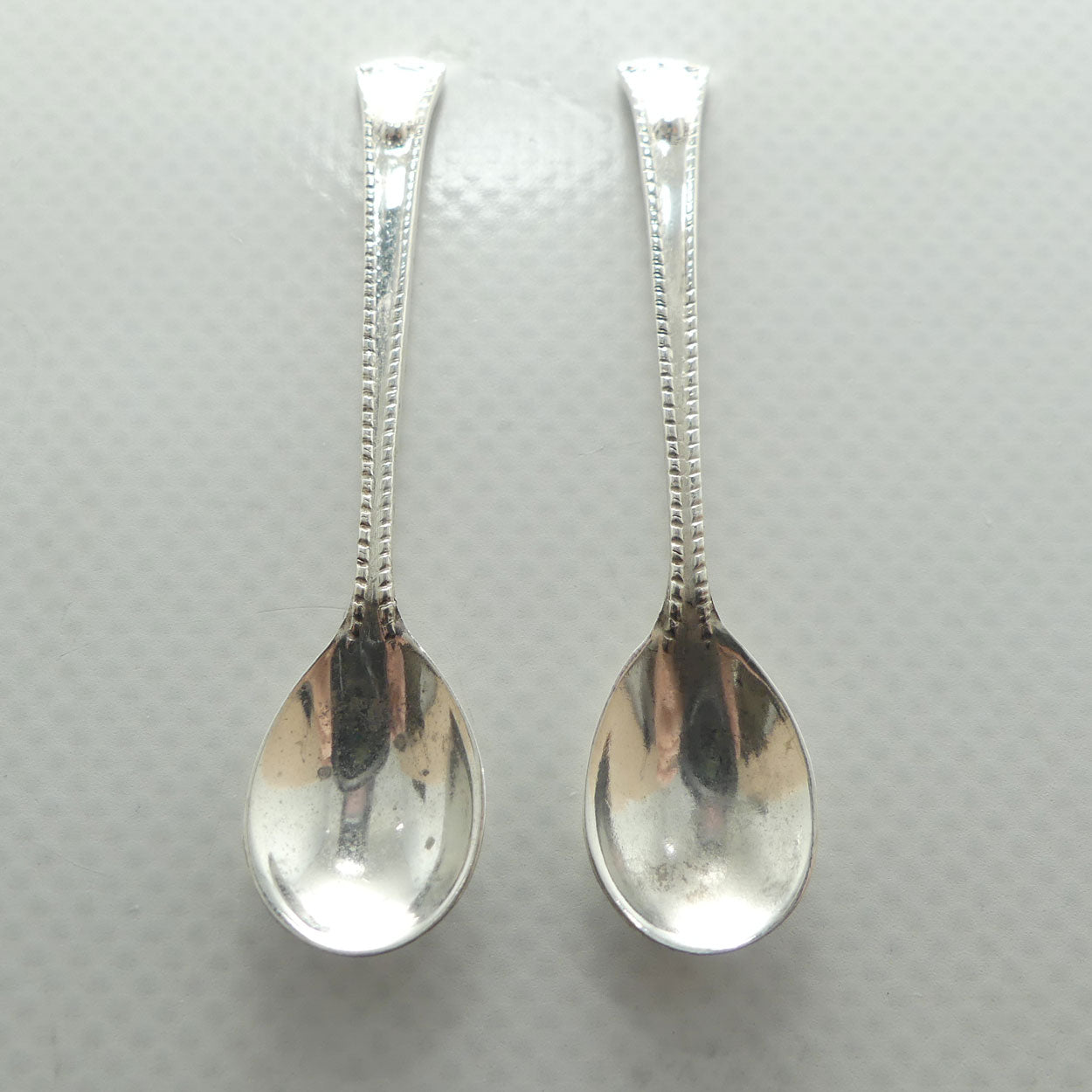 Pair of miniature Sterling Silver salt or cruet spoons | most likely Australian make