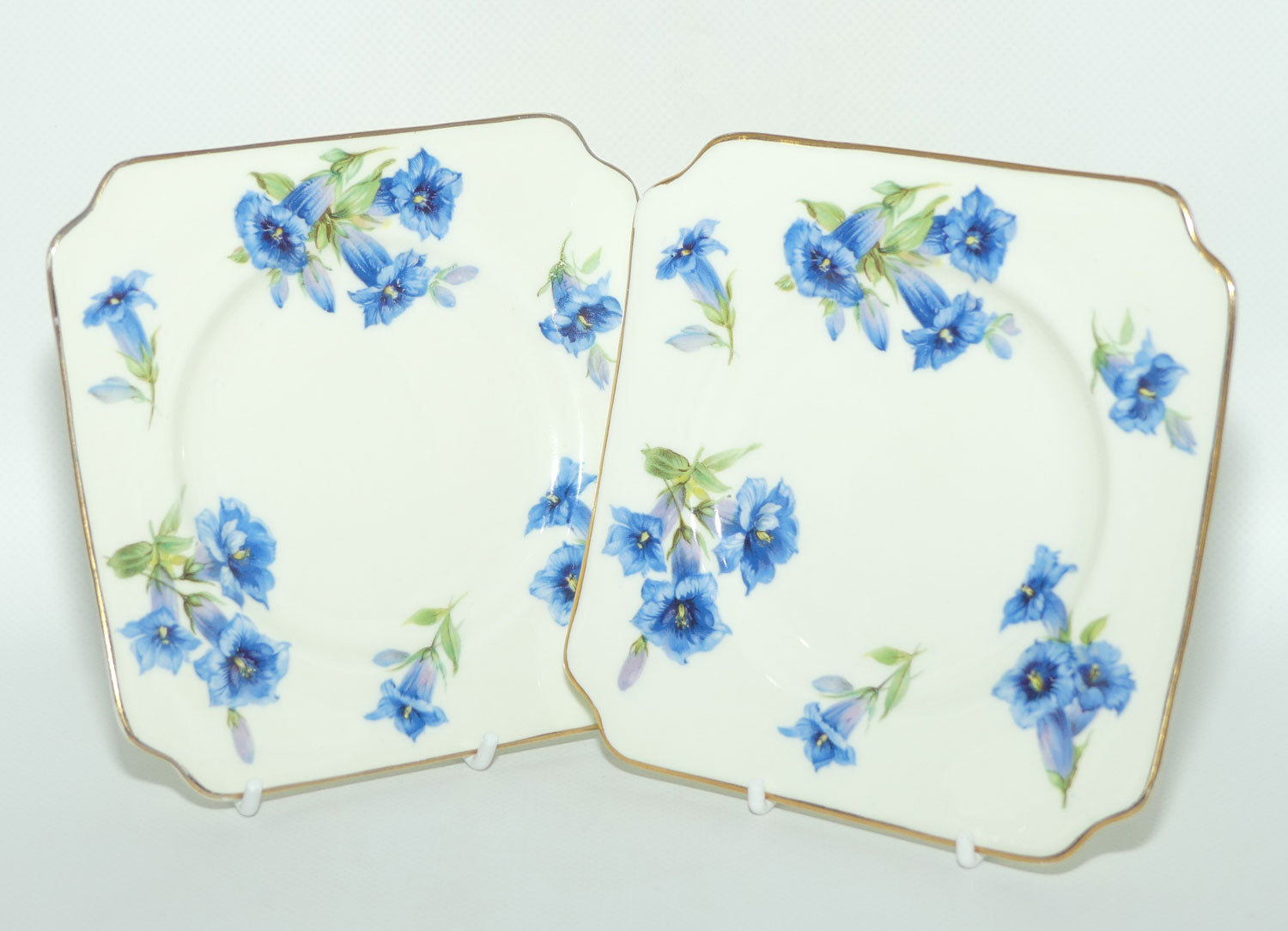 Royal Doulton Gentian pattern V1911 | pair of square tea plates