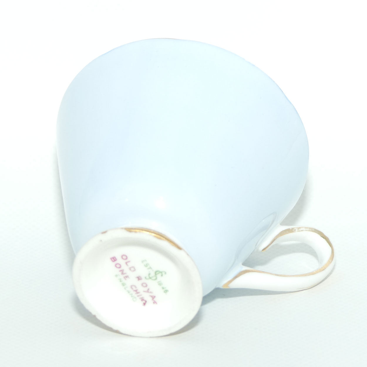 Old Royal Bone China Pale Blue trio | Lilac Flowers