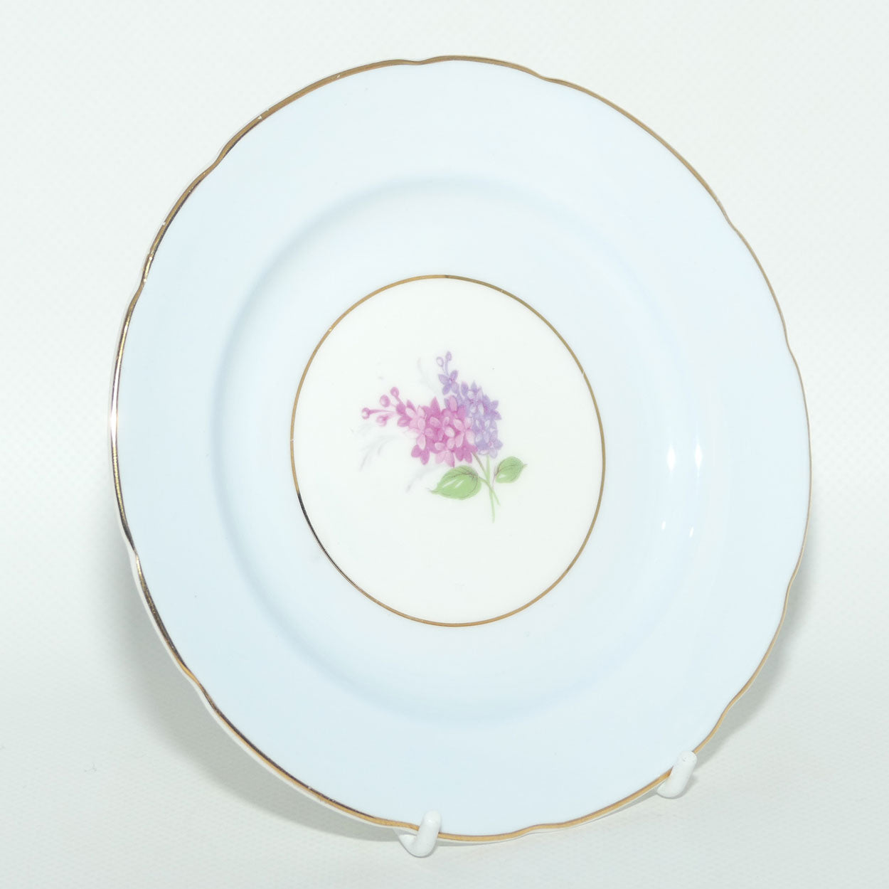 Old Royal Bone China Pale Blue trio | Lilac Flowers